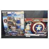 NOS DC BatCave & Nerf Captain America Shield Toys.