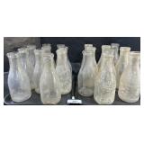 19 Various Vintage Glass Milk Bottles.
