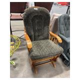 Clean Upholstered Oak Glider.