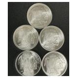 5 .999 Fine Silver Buffalo Rounds.