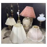 Large Lot Of Lamps & Shades.