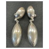 Mexican Sterling Silver Clip On Earrings.