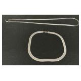 2 Italian Sterling Silver Snake Chain Necklaces.