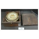 Antique Wooden Boxed Ship Compass.