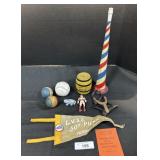 Hershey Park Pennant, Signed Baseball, Still Bank.
