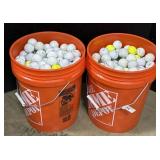 2 Buckets Full Of Golf Balls.