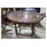 Antique Indonesian Style Carved Side Table.