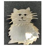 Silver Cat Pendant.