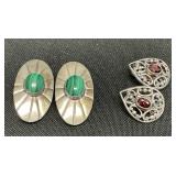 2 Pairs Of Sterling Silver Earrings.