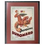 Framed Quinquina Duhomard Wine Advertising Poster.