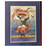 Conserves Des Presidents Advertising Poster.