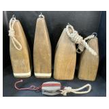 Decorative Wooden Buoys, Pulley.
