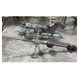 Vtg Metal Art Horse/Buggy Weathervane.