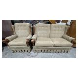Vtg Broyhill Tweed Love Seat & Armchair.