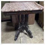 Victorian Eastlake-Style Walnut Marble Top Parlor