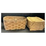 2 Vintage Wicker Baskets.;