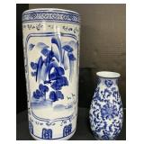 Porcelain Umbrella Stand & Vase.