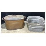 Copper Boiler & Galvanized Wash Tub.