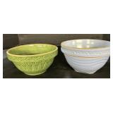 Green Glazed & Blue Glazed Stoneware Bowls.