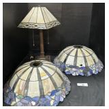 Plastic Tiffany Style Lamp Shades & Lamp.