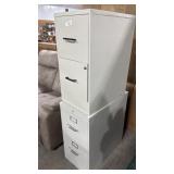 (2) Pressed Steel Filing Cabinets.