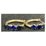 14 KT Gold Sapphire Earrings,