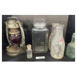 Embury Red Globe Lantern, Cacoosing Dairy Bottles