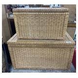 (2) PierOne Woven Rattan Chests.