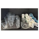 Starbucks Mugs, Tall Glasses, Glass Juicer.