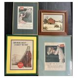 Framed Coca-Cola Advertising & Signed Painting.
