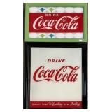 Pair Of Framed Glass Coca-Cola Advertising Signs.