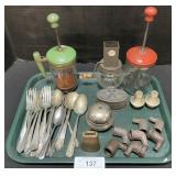 Hazel Atlas Choppers, Pipes, Silverplate Flatware.