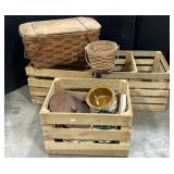 Longaberger Basket, Crates, Potpourri Crockpots.