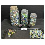 Marbles- Ribbon Core, Swirl, 2 Lrg Contemporary.
