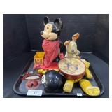 Toys- Mickey Mouse, Vintage Rabbit, Magic 8 Ball.