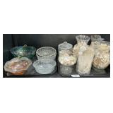 Carnival Glass, Seashells, Glass Vases & Pitchers.