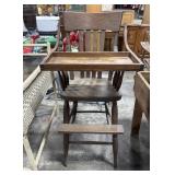 Vtg Oak High Chair.