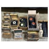 Collection Of 45-RPM Music Records.
