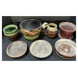 Majolica & Redware Pottery Planters, Pots & Trays.