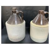 Pair Of Two Tone Stoneware Jugs.