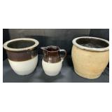 Stoneware Crock, Two Tone Crock, Roseville