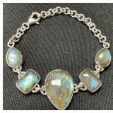 Sterling Silver & Labradorite Bracelet.
