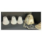 Slag Glass Hanging Lamp, Frost Glass Lamp Shades.