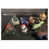 Christmas Ornaments & Yorkie Figures.