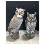 Pair Of Owl Decoys.