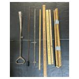 Advertising Yardsticks, Primitive Pry Bar.