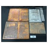 Vintage Copper & Metal Printing Plates.