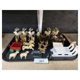 Vintage Christmas, Celluloid Deer, Stick Leg Putz.
