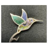 95% Silver, Abalone, Turquoise, Lapis Pendant.