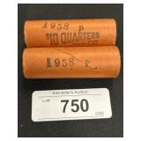 90% Silver Uncirculated 1958 P Washington Quarters